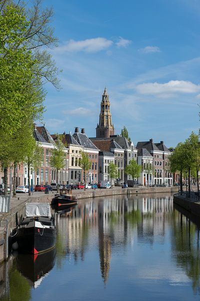 Groningen centrum aan het Reitdiep van Patrick Verhoef