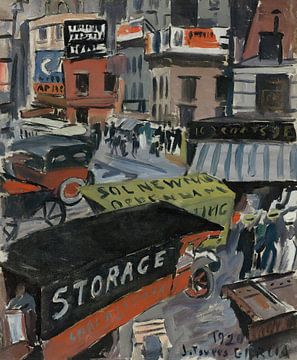Joaquín Torres García - Veertiende straat (commercieel centrum) (1920) van Peter Balan
