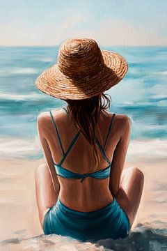 Détente estivale sur la plage sur Poster Art Shop