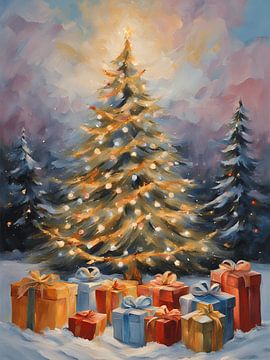 Kerstboom met cadeautjes van Kim Karol / Ohkimiko