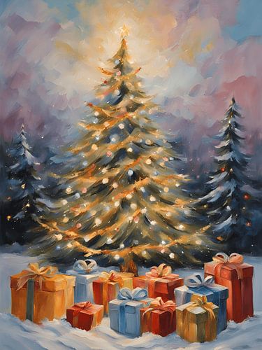 Arbre de Noël avec cadeaux