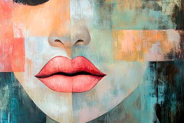 Face of colours - abstract beauty Lips of dreams by Poster Art Shop