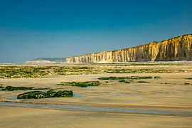Evening walk on the beach in beautiful Normandy near Saint-Aubin-Sur-Mer - France