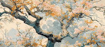 Peinture de fleurs naturelles | Branches de fleurs sur De Mooiste Kunst