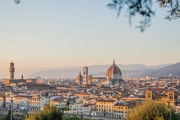 Uitzicht over de Italiaanse stad Florence van Bianca Kramer