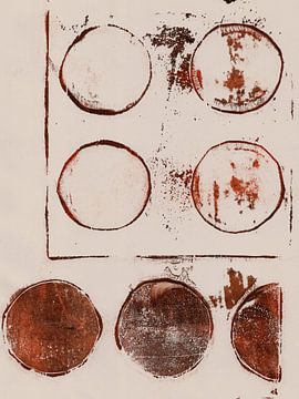 Terra en crème. Minimalistische abstracte kunst. Geometrie. van Dina Dankers