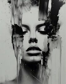 Abstract portrait in black and white by Carla Van Iersel