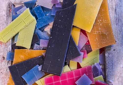 modern art with various types of candle wax