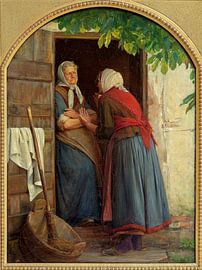 Two Women Talking, Carl Bloch