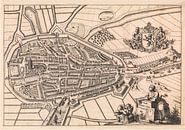 Plattegrond van Zierikzee (Zeeland) van anno ca 1696 van Gert Hilbink thumbnail