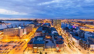 Het Eilandje à Anvers la nuit sur Werner Dieterich