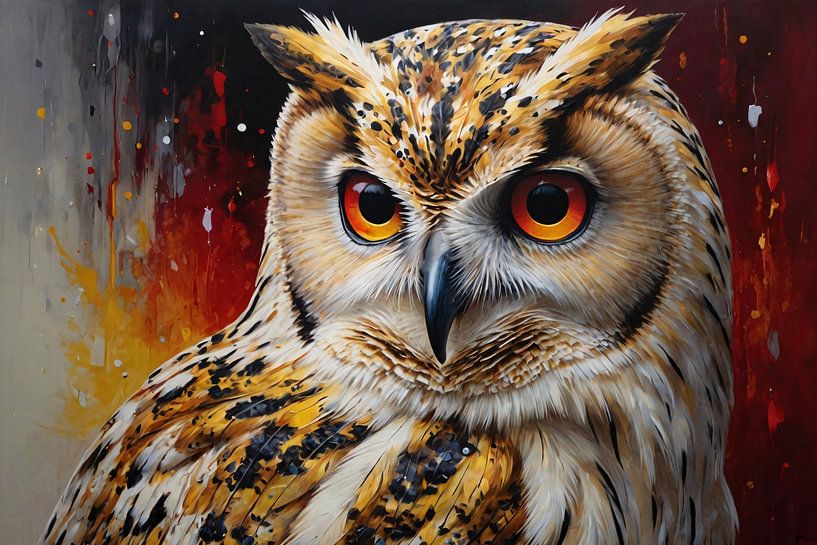 Eule in der roten Welt von Art & Soul Creations
