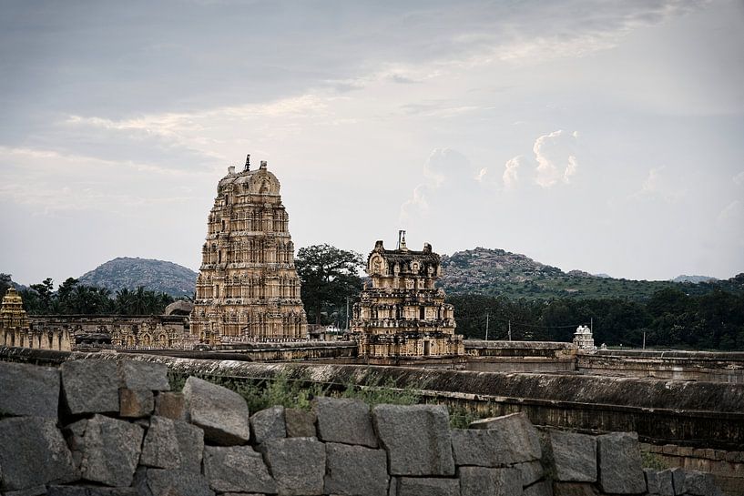 The colours of Hampi: Virupaksha Temple at dusk by Frank Photos