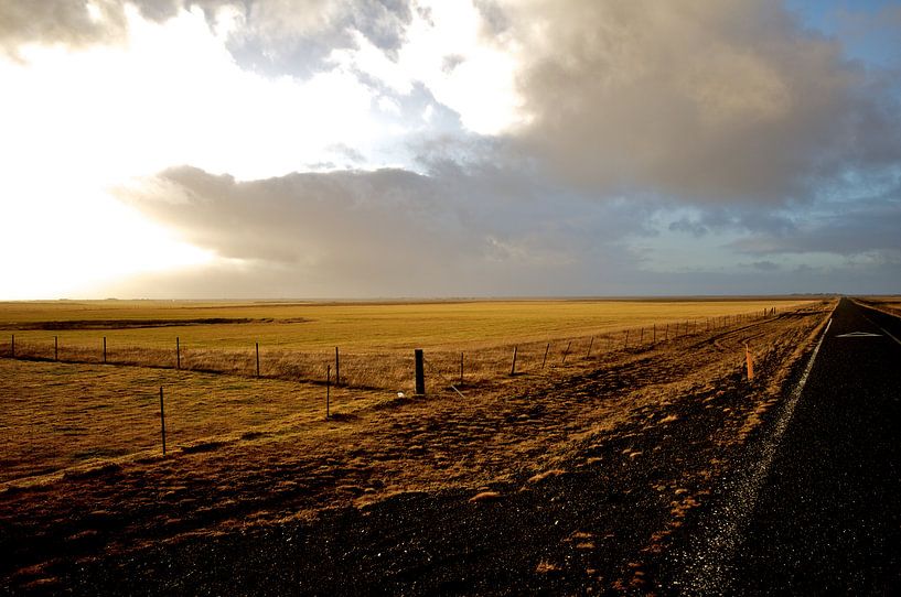 Iceland Landscape with road van Victor Van Rooij