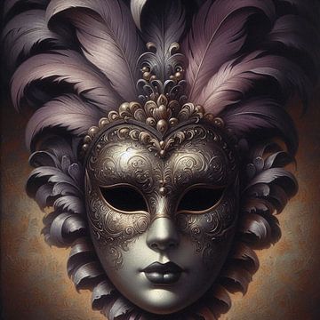 Masque vénitien sur Nicolette Vermeulen