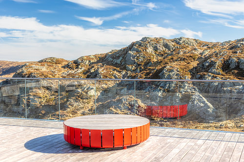 A splash of red amongst the rocks of Fløyen