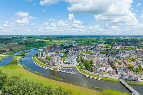 Hardenberg panorama luchtfoto van de stad aan de oever van de vecht