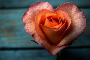 Konzept Valentinstag Fotografie Rose Herzform