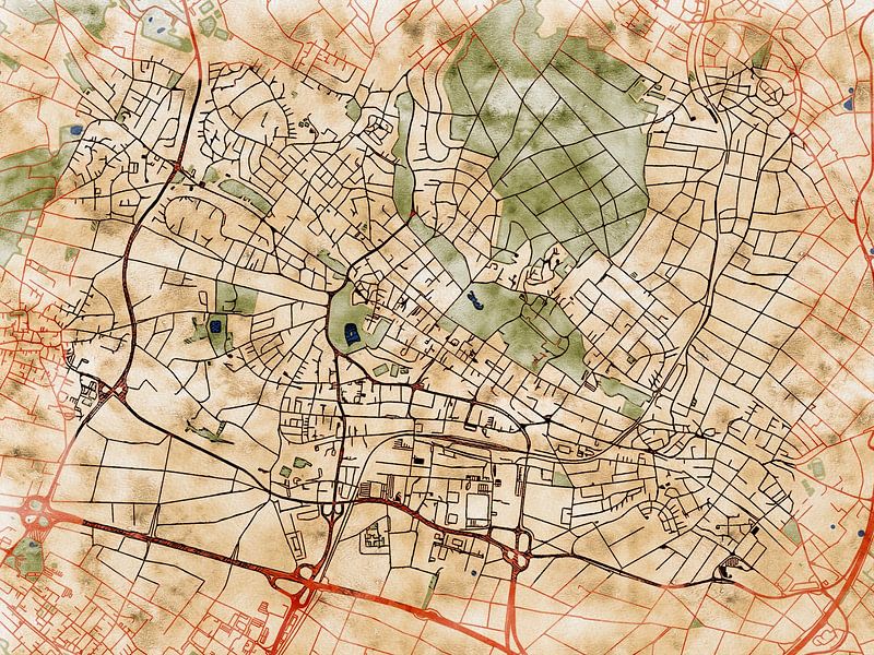 Kaart van Bad Homburg in de stijl 'Serene Summer' van Maporia