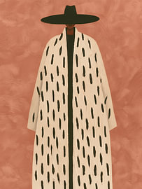 Western-cowgirl, terracotta van Art in color