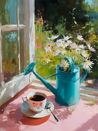 Kaffee am Fenster des Sommergartens von IamHome Studio
