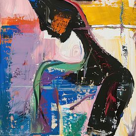 Abstraktes Porträt | Abstrakte Frau von Blickfänger Gemälde