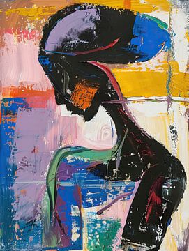 Portrait abstrait | Femme abstraite sur Peintures accrocheuses