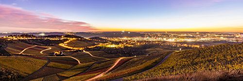 Heure bleue Panorama des vignobles à Stuttgart sur Werner Dieterich