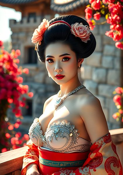 Femme geisha moderne japonaise par Egon Zitter