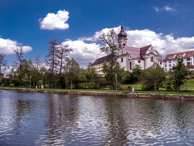 DE - Baden-Wurttemberg : Groggensee with view to St. Blasius Ehingen van Michael Nägele