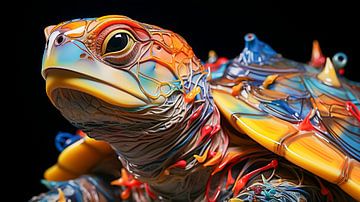 Abstract neon art for a turtle by Animaflora PicsStock