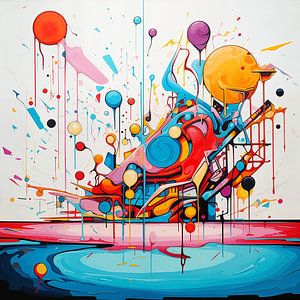 Farbenfrohe Graffiti-Kunst