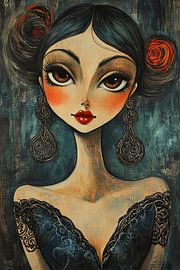 Les yeux de la femme sur Peintures accrocheuses