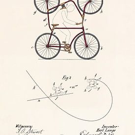Vintage Acrobatic Bicycle Patent 1905 – A Whimsical Technical Drawing on Vintage Paper by Zeger Knops