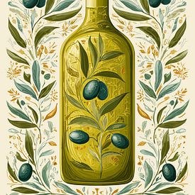Detailreiche Olivenflasche von Pixelbull Design
