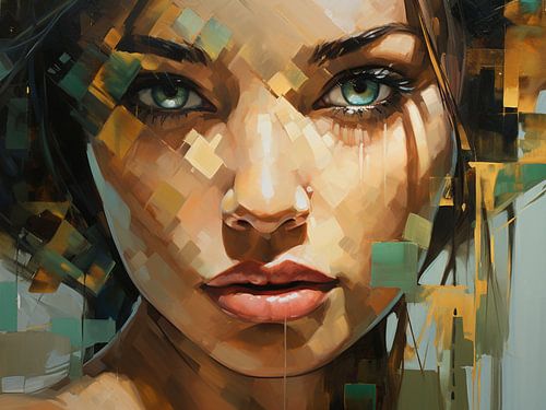 Tableau portrait abstrait - Décoration murale moderne