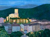 Flayosc at night by Antonie van Gelder Beeldend kunstenaar thumbnail