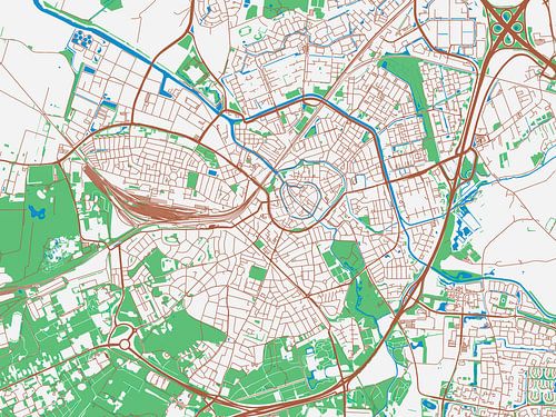 Kaart van Amersfoort in de stijl Urban Ivory