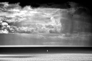 Eenzame zeilboot Cornwall