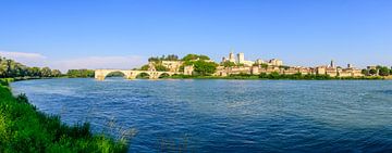 Blick auf Avigon am Fluss Rhone mit der Pont d'Avignon von Sjoerd van der Wal Fotografie