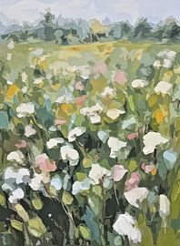 Field with wildflowers in pastel colours by Anna Marie de Klerk