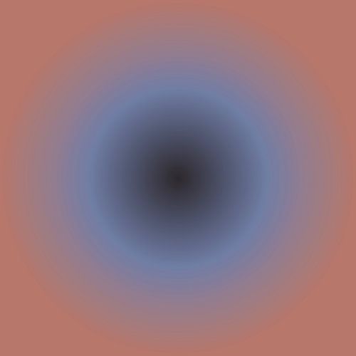 70s abstract kleurverloop in koraalroze en neonblauw