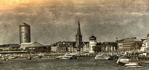 Düsseldorf Skyline Natte Plaat Foto
