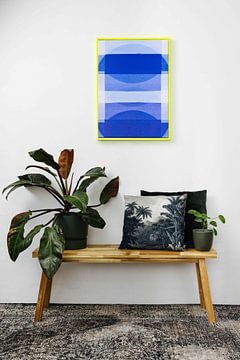 Klantfoto: Abstracte Organische Vormen Winter Blauw Pop Art van FRESH Fine Art