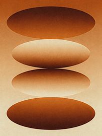 ZEN Orbes terrestres équilibrés - Ovaux dégradés en terre cuite Flux minimaliste abstrait sur Minggu Galeri