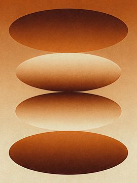 ZEN Balanced Earth Orbs - Terracotta Gradient Ovals Abstract Minimalist Flow by Minggu Galeri