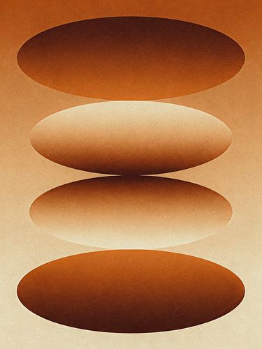 ZEN Balanced Earth Orbs - Terracotta Gradient Ovals Abstract Minimalist Flow