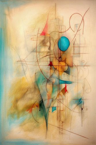 Abstract, pastel, vormen en lijnen