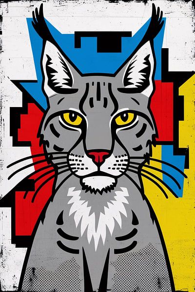 Un lynx pop art aux couleurs vives par Imperial Art House