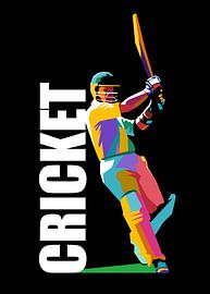 Cricket pop-art speler